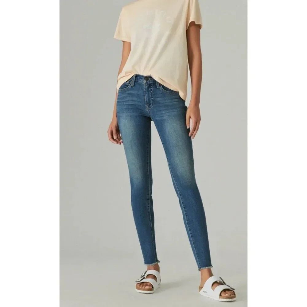 lucky jeans blue mid rise crop ava Skinny Denim 2 26